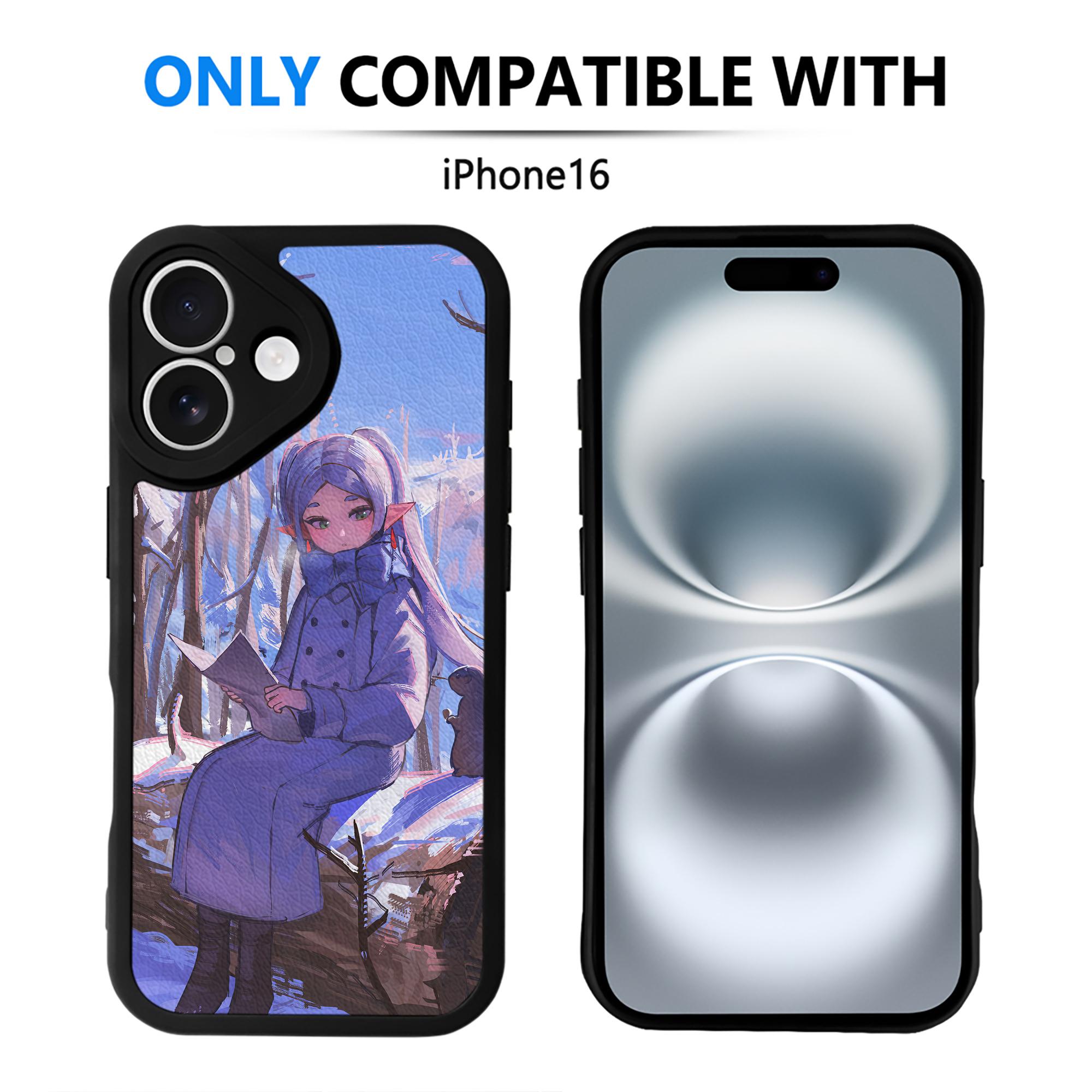 （画像用） 葬送のフリーレン Frieren 【iPhone 16シリーズ対応】シリコンスマホケース（レザー調） 材質：シリコン